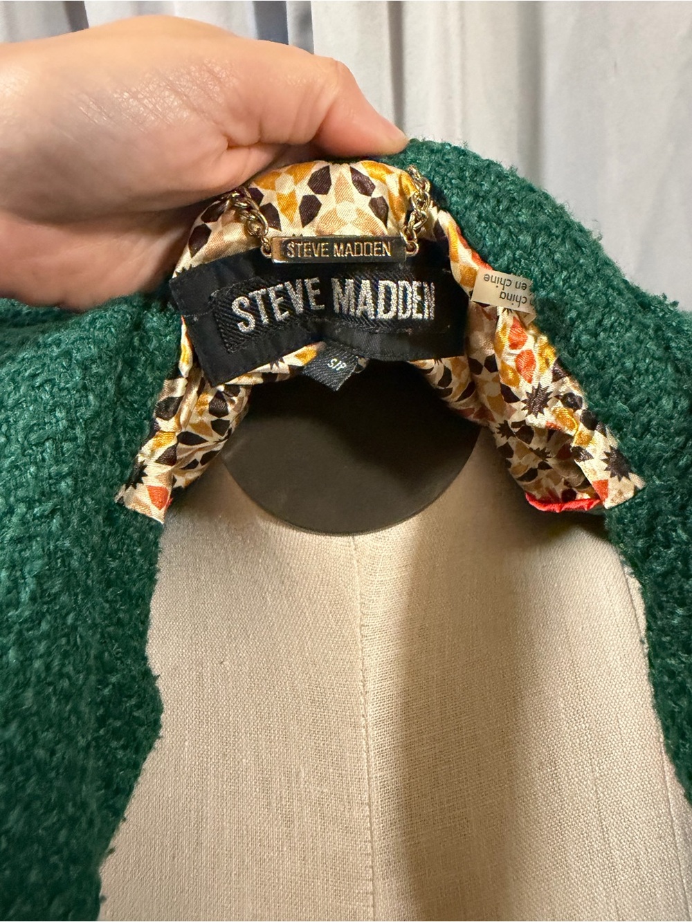 STEVE MADDEN ONCE UPON A THYME kelly green Hooded modcloth Belted peacoat - Picture 6 of 8